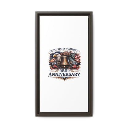250th Anniversary Framed Canvas - United States of America Patriotic Liberty Bell Print