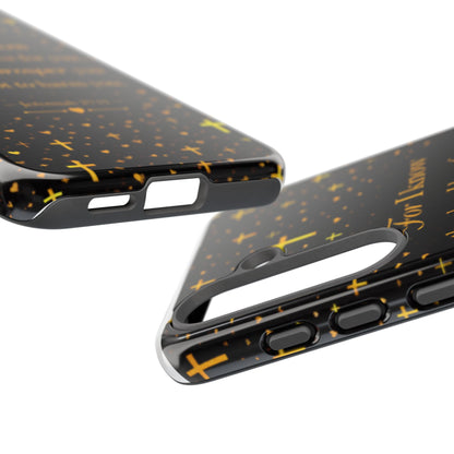 Phone Case — "For I Know" Jeremiah 29:11 Gold Cross Christian Tough Case