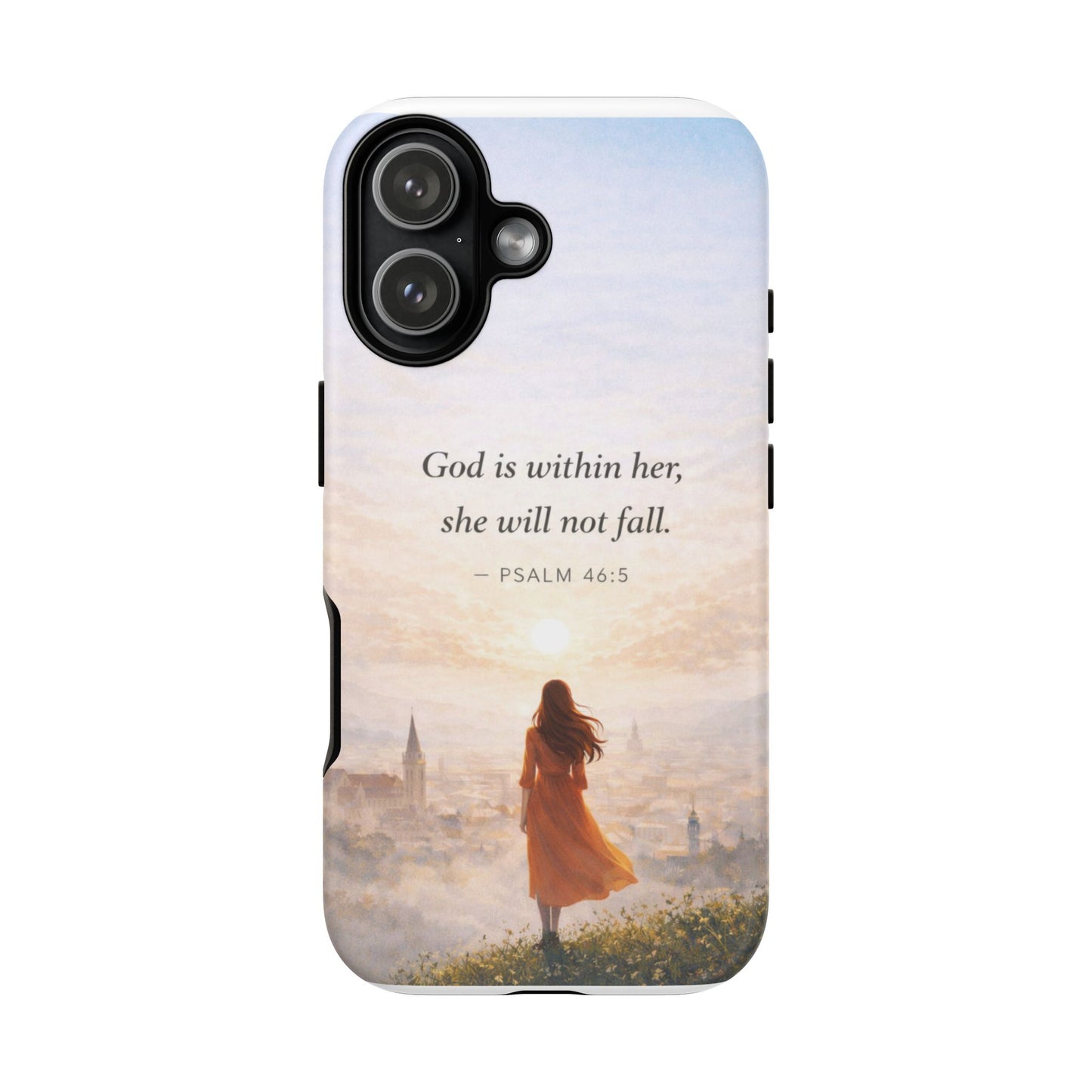 Inspirational Psalm 46:5 Phone Case — 'God is within her, she will not fall' Christian Phone Cover