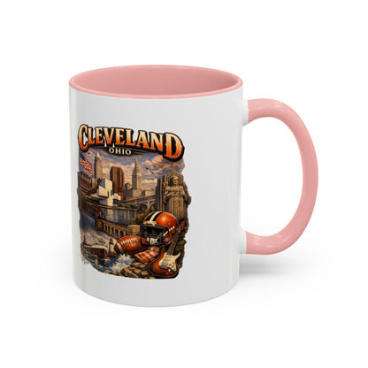 Cleveland Ohio Vintage Football Accent Coffee Mug (11/15oz)