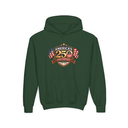 Youth Hoodie — "America's 250th Anniversary" Patriotic 1776-2026 Celebration Design
