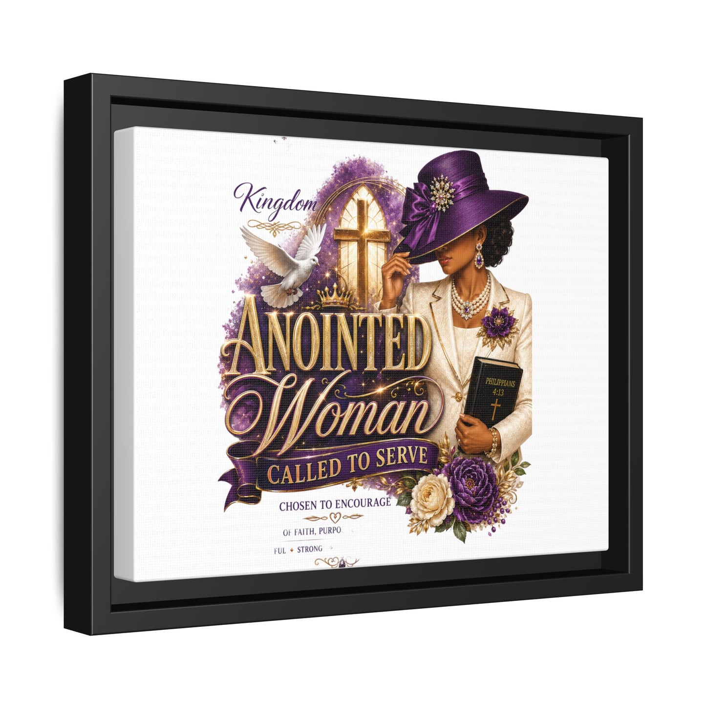 Framed Canvas Print — "Anointed Woman Called to Serve" Christian Wall Art