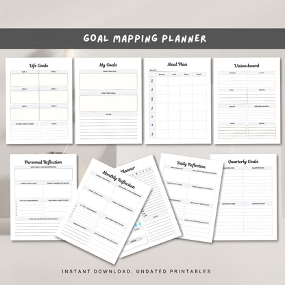 Goal Mapping Planner Printable | Vision to Action Goal Setting & Productivity System