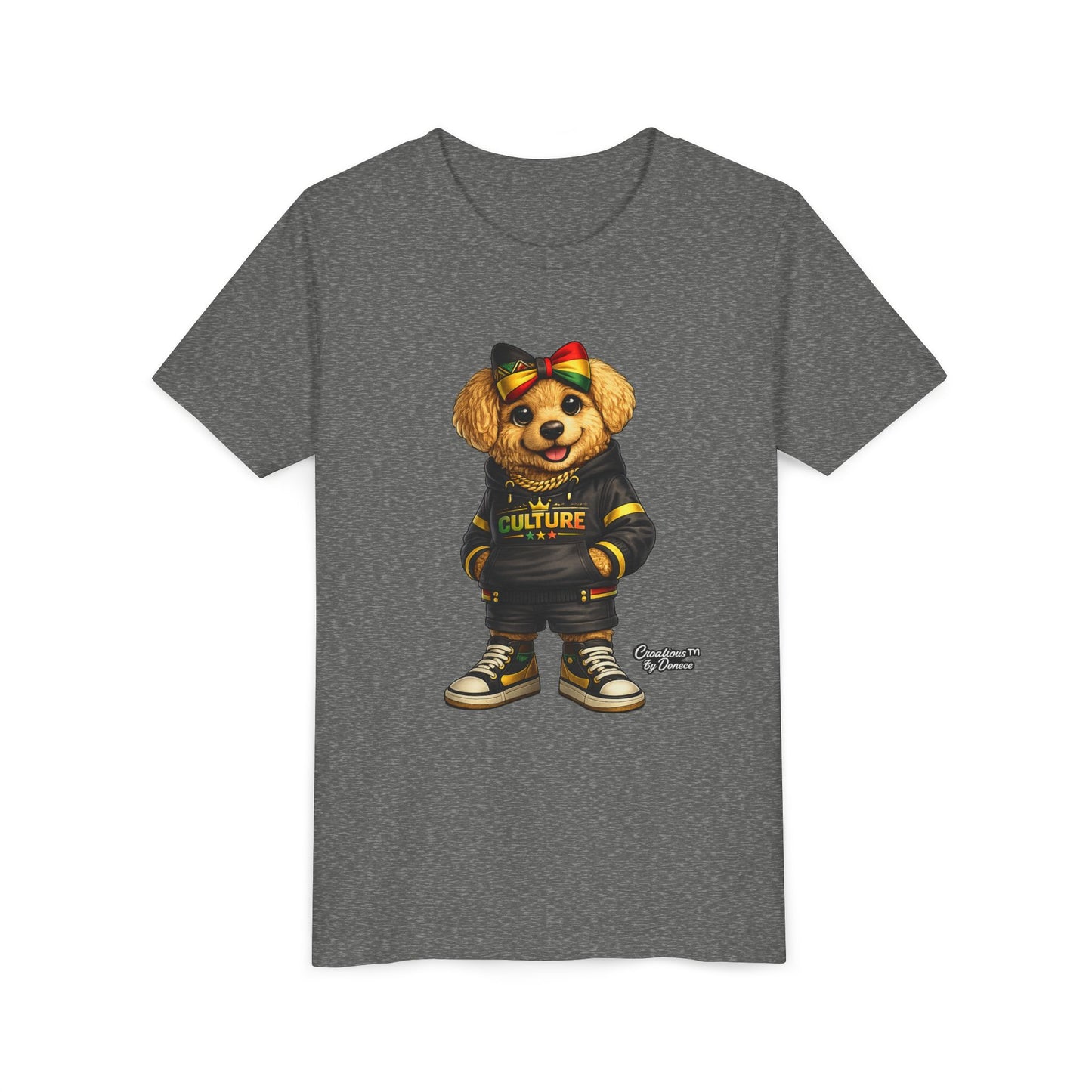 Youth Tee — Cute Rasta Bear "Culture" Graphic Kids T-Shirt