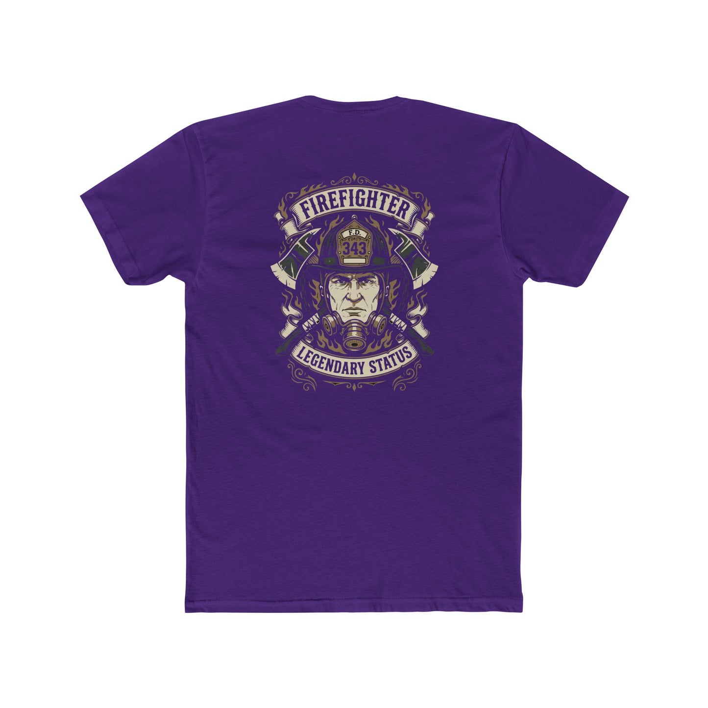 Firefighter Legendary Status T-Shirt — Vintage Fireman Helmet Graphic