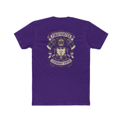 Firefighter Legendary Status T-Shirt — Vintage Fireman Helmet Graphic