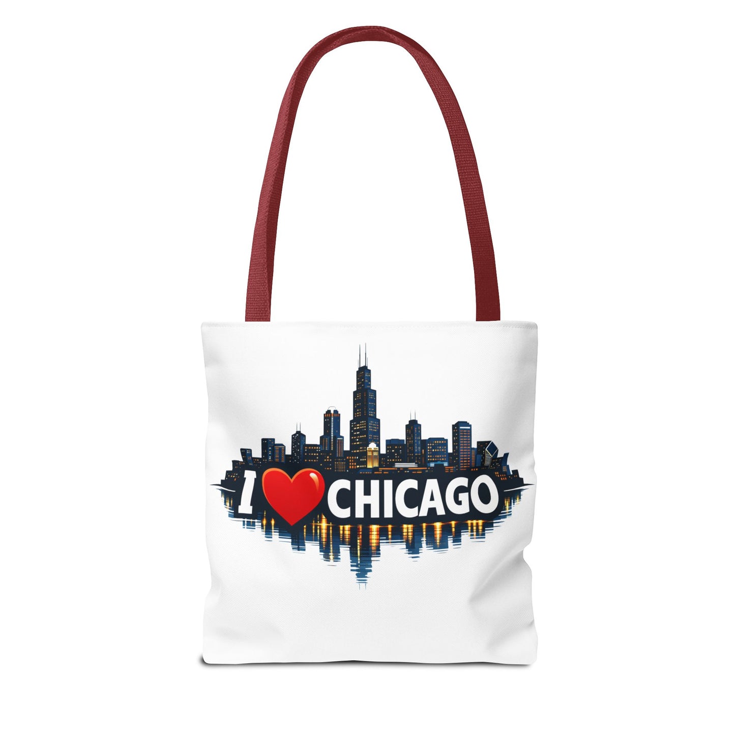 I  Chicago Skyline Tote Bag — Cityscape Reversible All-Over Print Tote