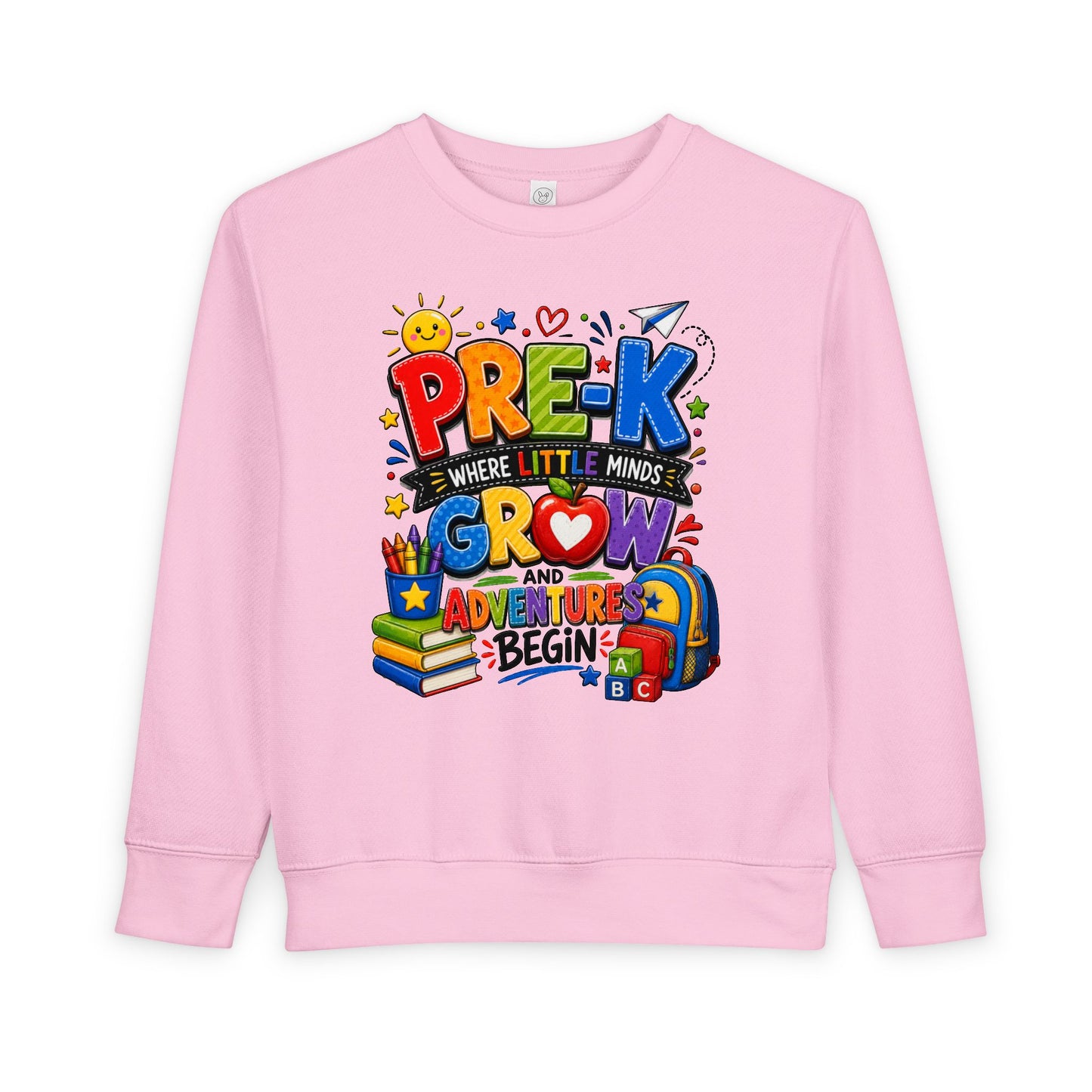 Pre-K Toddler Sweatshirt — "Pre-K Where Little Minds Grow and Adventure Begins" Kids School Pullover