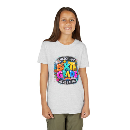 Youth Tee — "Watch Out Sixth Grade Here I Come" Back-to-School Graphic Shirt