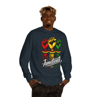 Juneteenth Fist Sweatshirt – Black Power Red Yellow Green Pride Crewneck
