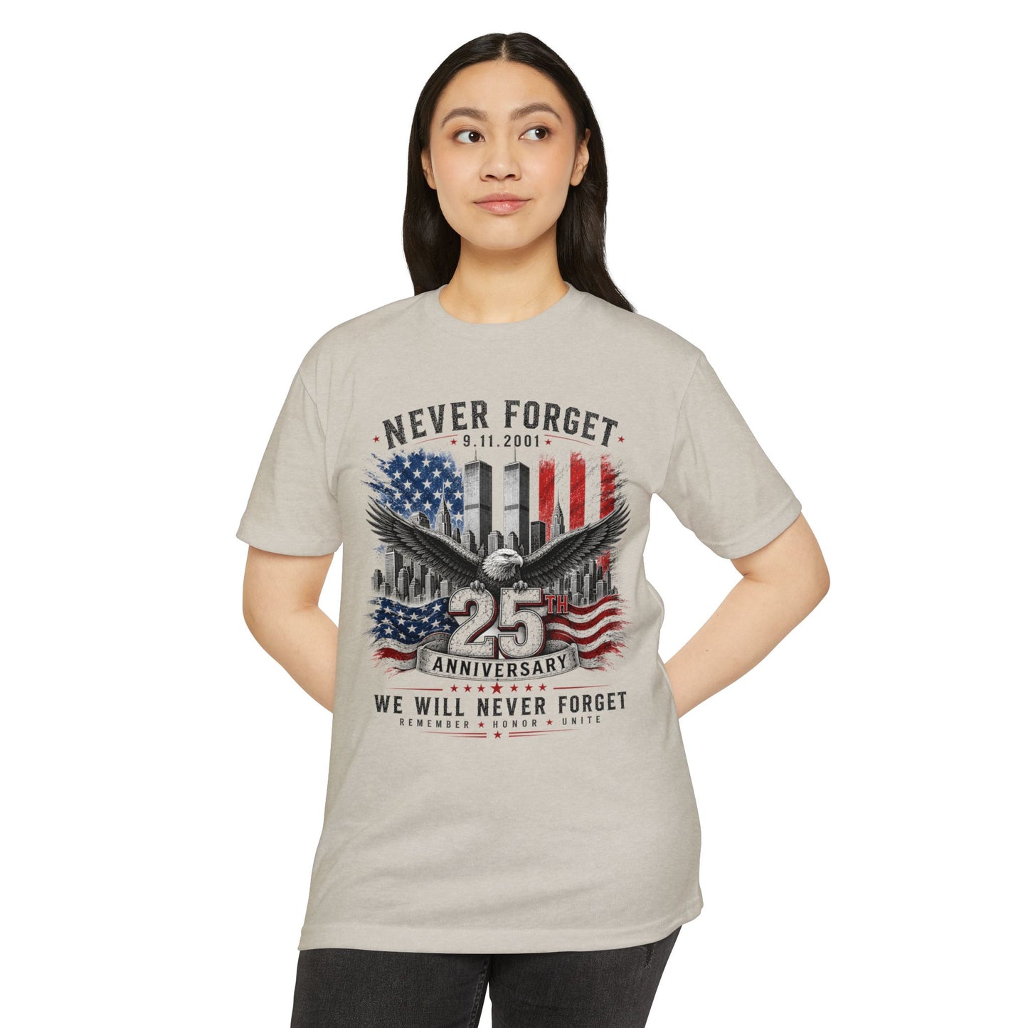 9/11 25th Anniversary 'Never Forget' Memorial T-Shirt