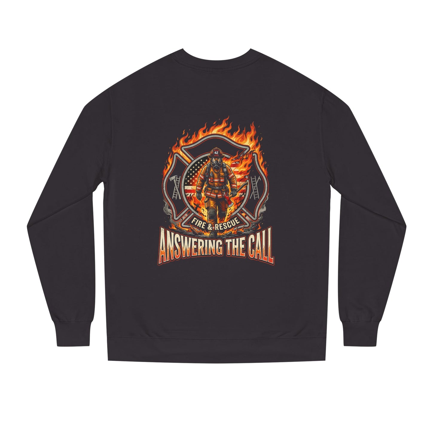Firefighter Crewneck Sweatshirt — 'Answering the Call' Fire & Rescue Design