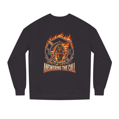 Firefighter Crewneck Sweatshirt — 'Answering the Call' Fire & Rescue Design