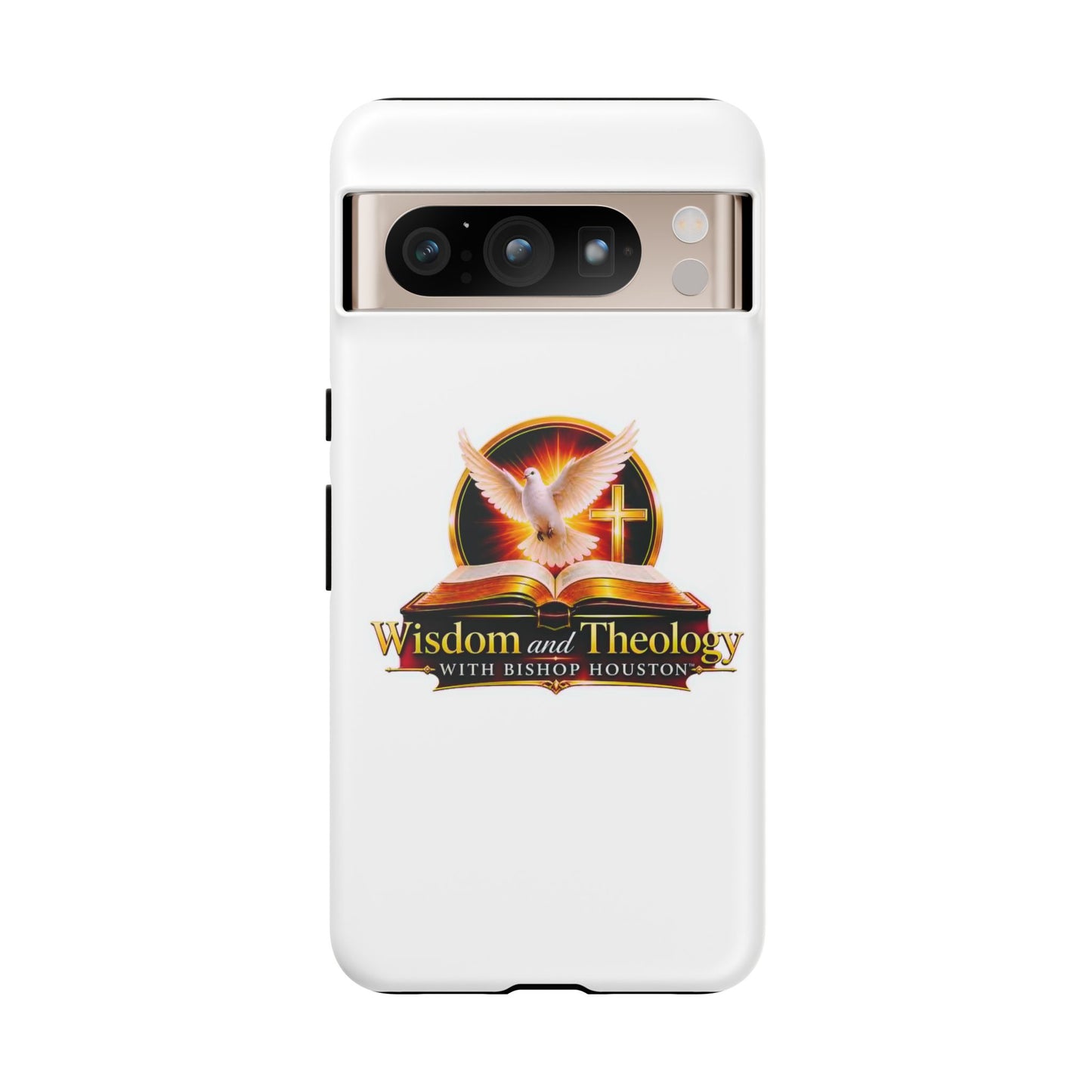 Wisdom and Theology Phone Case — Christian Dove & Cross Protective Tough Case
