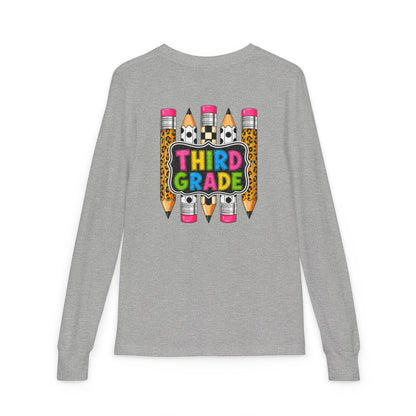 Third Grade Pencil Graphic Long Sleeve Tee
