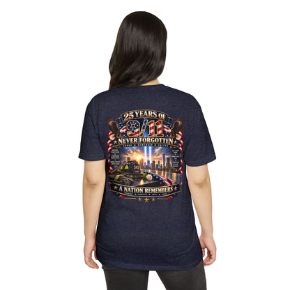 9/11 Memorial T-Shirt – "25 Years of 9/11 Never Forgotten" Tribute Tee