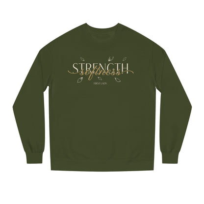 Strength & Softness Sweatshirt — Inspirational Christian Crewneck (Psalm 46:1)