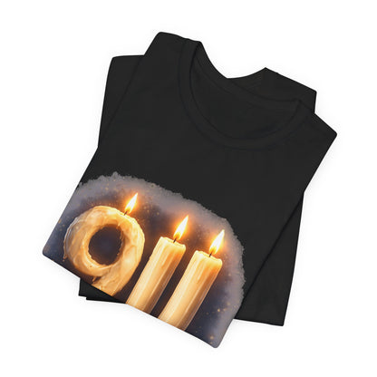 9/11 Never Forget T-Shirt – Memorial Candle Tribute Tee