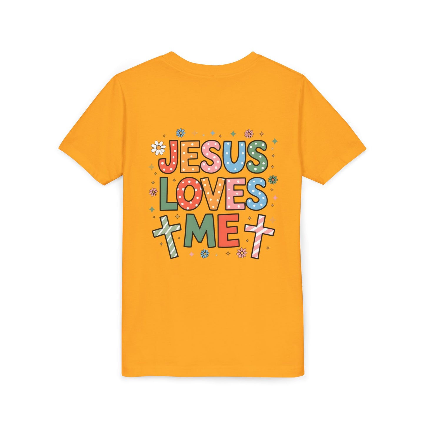Youth Tee — "Jesus Loves Me" Colorful Christian Kids T-Shirt