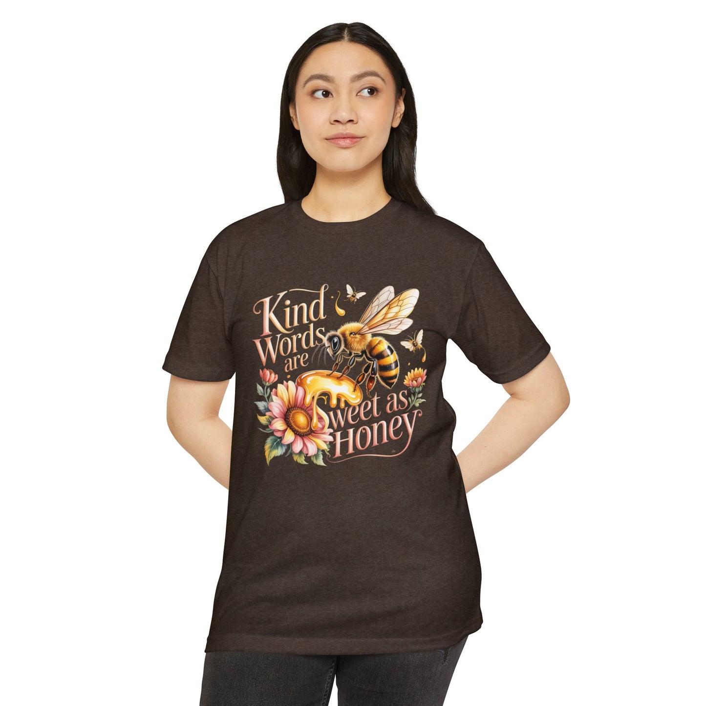 Kind Words Are Sweet As Honey Tee — Bee Floral Inspirational T-Shirt
