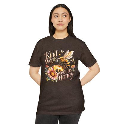 Kind Words Are Sweet As Honey Tee — Bee Floral Inspirational T-Shirt