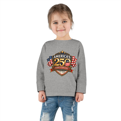 Toddler Long Sleeve Tee — "America's 25th Anniversary" Patriotic Badge