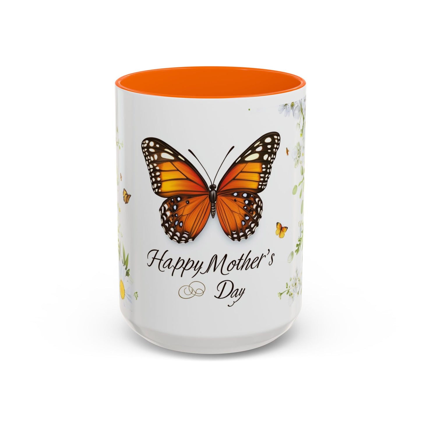 Mother's Day Butterfly Coffee Mug – 'Happy Mother's Day' Floral Accent Mug