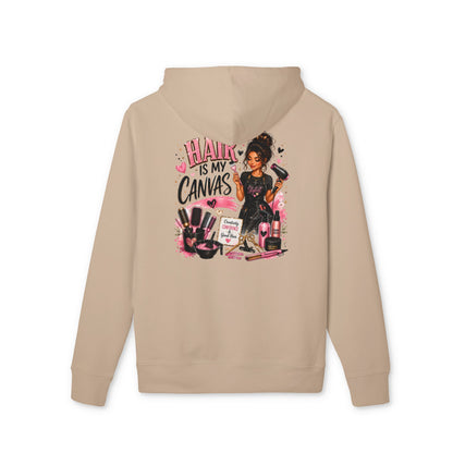 Hair Is My Canvas Hoodie — Black Beauty Salon Graphic Pullover