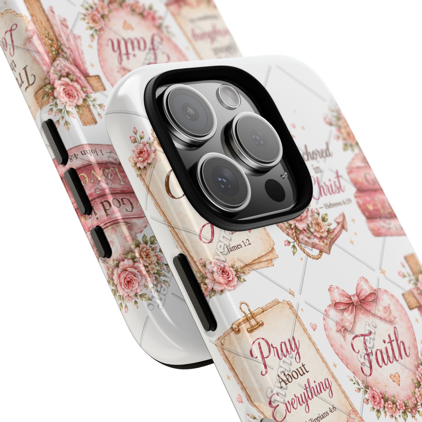 Faith Floral Phone Case – Christian Inspirational Scripture iPhone Cover (Choose Joy, Pray, Faith)