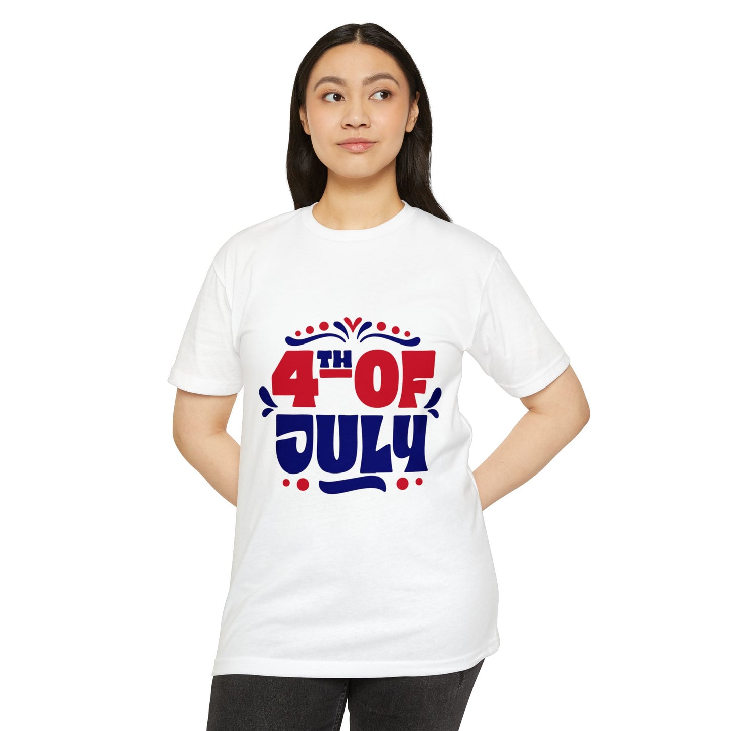 4th of July T-Shirt — Patriotic Red & Blue Independence Day Tee