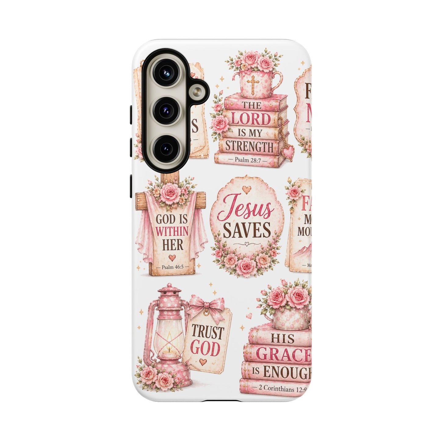 Faith Phone Case — 'Jesus Saves' Floral Christian Scripture iPhone Case