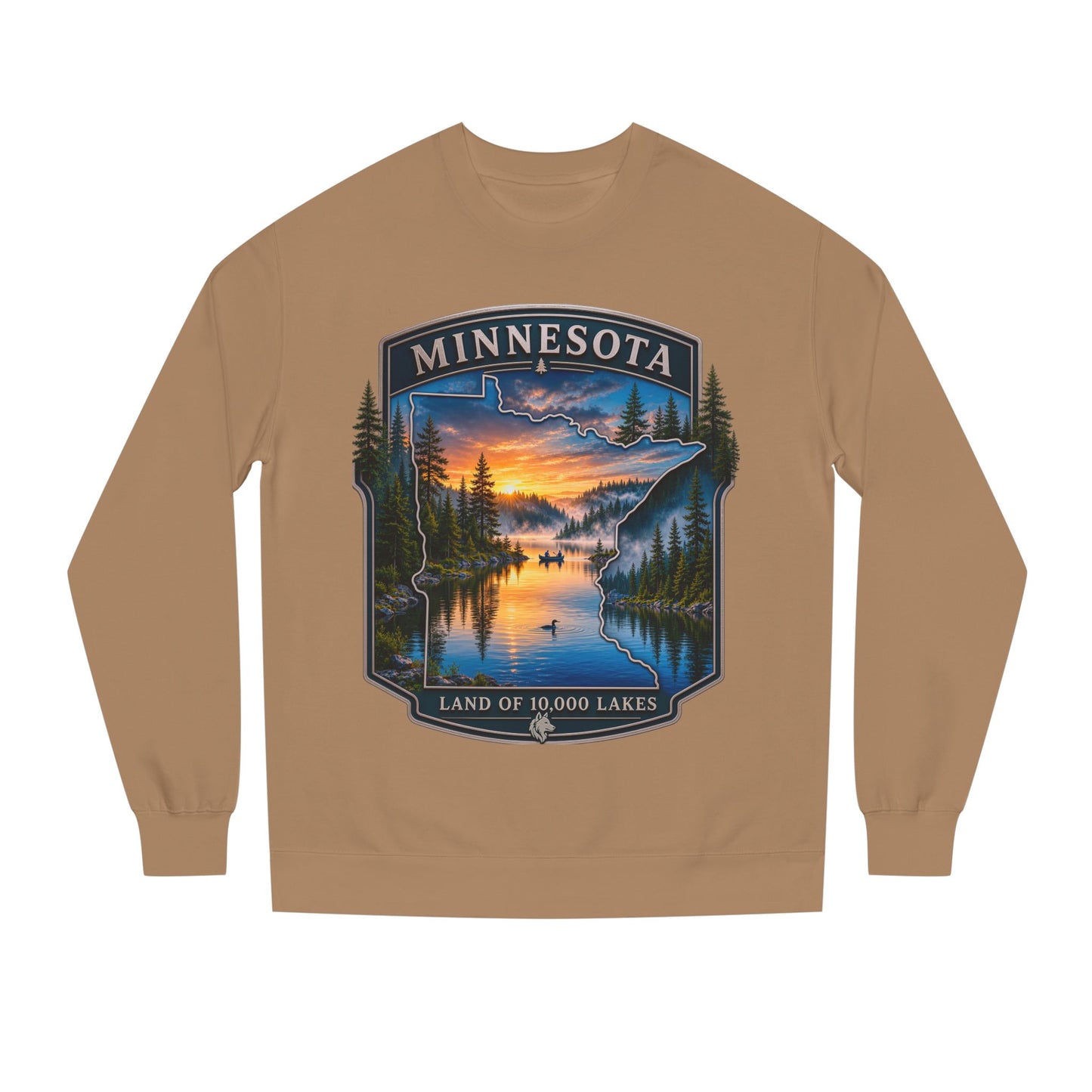 Minnesota Lakes Crewneck Sweatshirt — 'Land of 10,000 Lakes' Sunset Scenic Sweatshirt