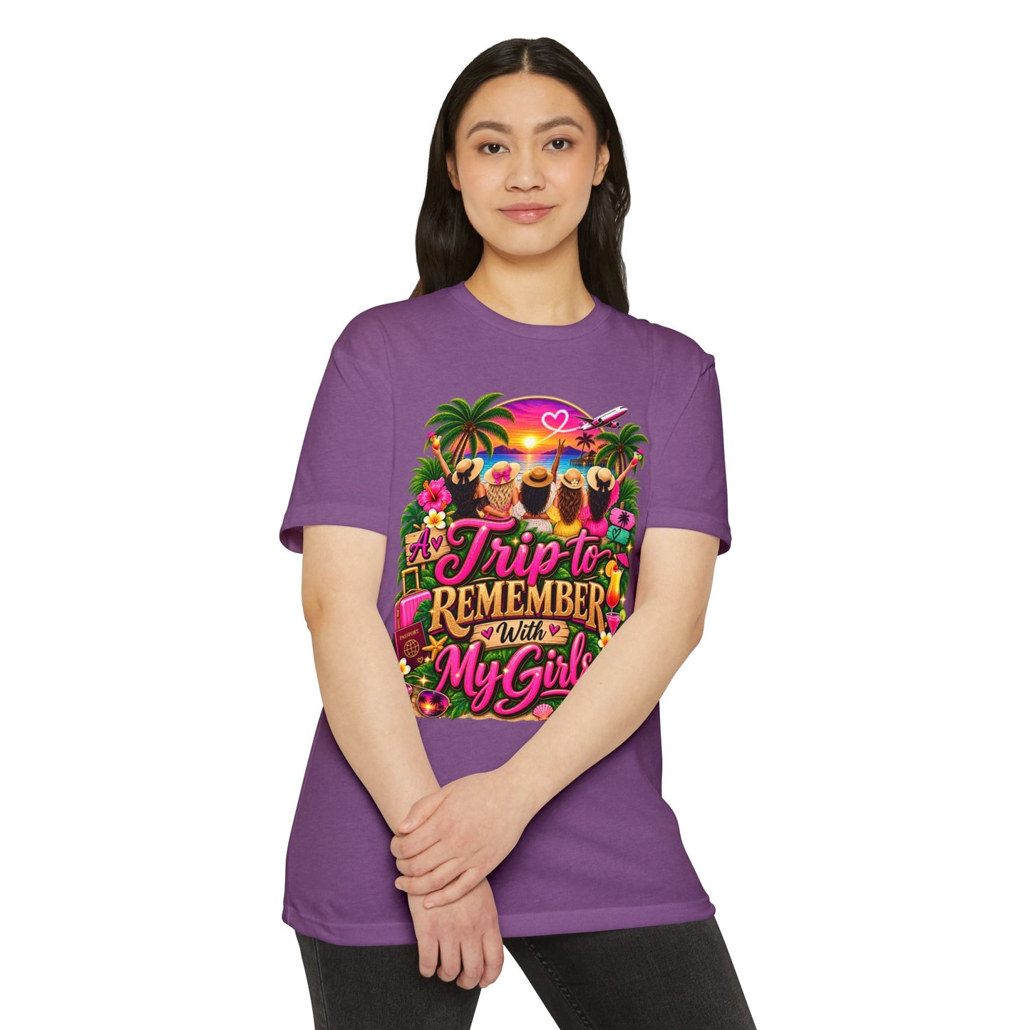 T-Shirt — 'A Trip to Remember With My Girls' Tropical Bachelorette/Besties Tee