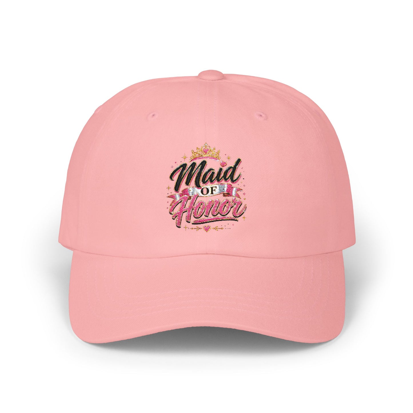 Maid of Honor Dad Cap — Floral Script Bridal Party Baseball Hat