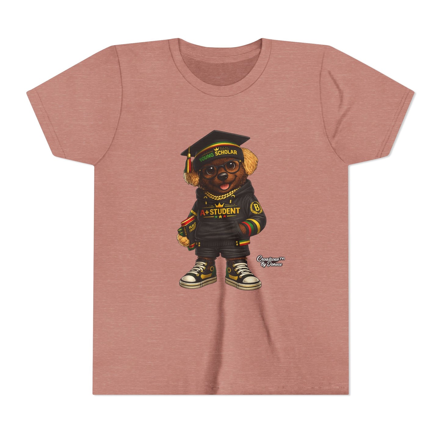 Youth Tee — Scholar Student Bear Graduation Graphic