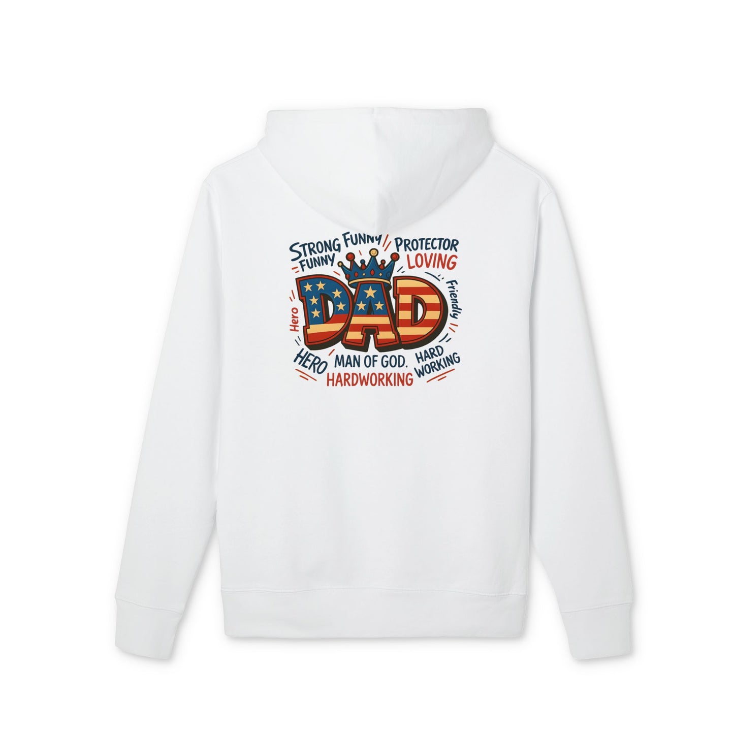 Patriotic 'Dad' Hoodie — American Flag Father’s Day Sweatshirt, Proud Dad Gift