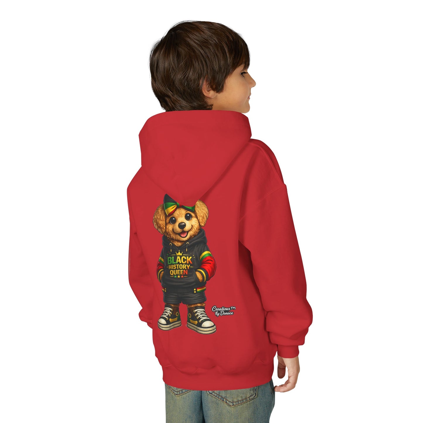 Youth Hoodie — Rasta Bear "Black History Greatness" Kids Pullover