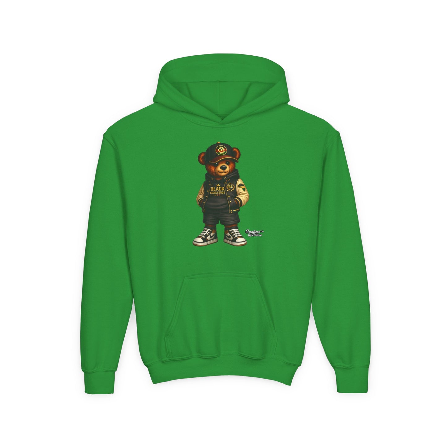 Youth Teddy Bear Hoodie — Cool Streetwear Bear Graphic Sweatshirt