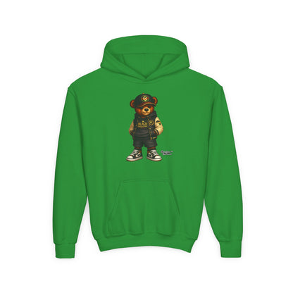 Youth Teddy Bear Hoodie — Cool Streetwear Bear Graphic Sweatshirt