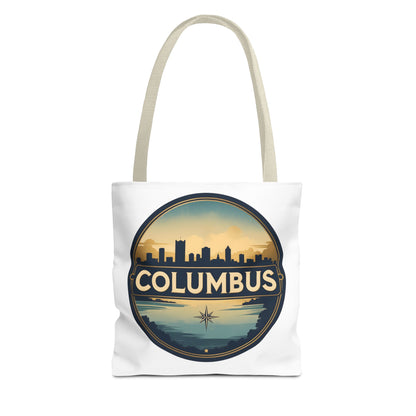 Columbus Skyline Tote Bag — Retro Cityscape Canvas Tote