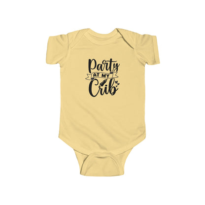 Infant Bodysuit — "Party at My Crib" Cute Baby Onesie, Newborn Shower Gift