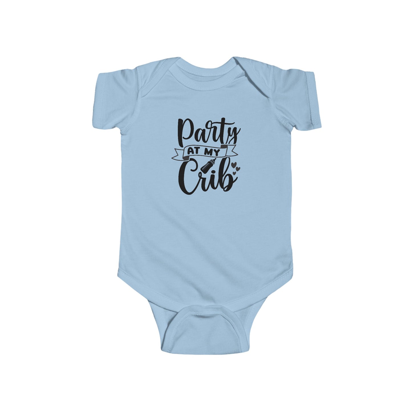 Infant Bodysuit — "Party at My Crib" Cute Baby Onesie, Newborn Shower Gift