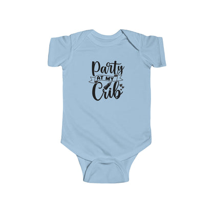 Infant Bodysuit — "Party at My Crib" Cute Baby Onesie, Newborn Shower Gift