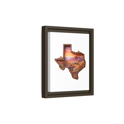 Framed Texas Landscape Matte Canvas — Desert Sunset State Art Print