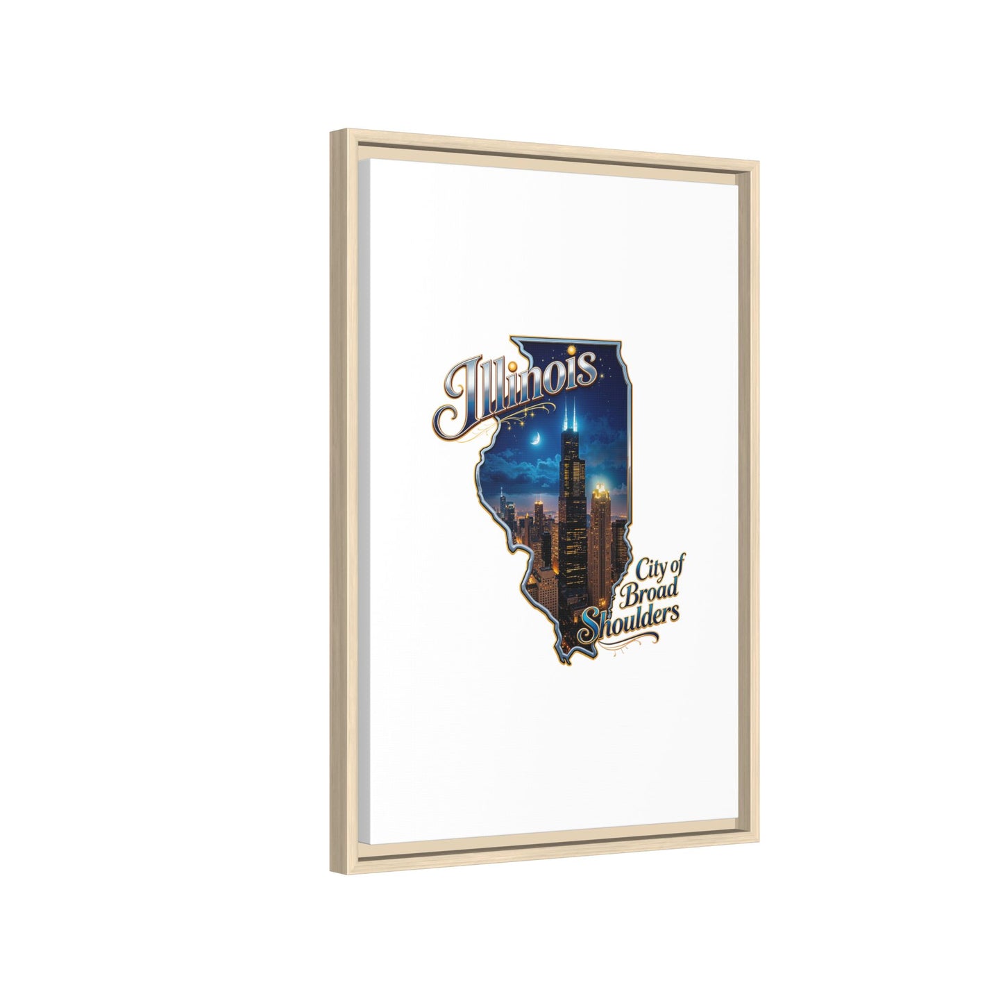 Illinois City of Broad Shoulders Matte Canvas Framed Wall Art