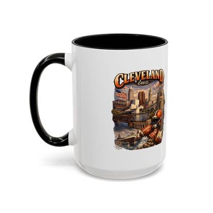 Cleveland Ohio Vintage Football Accent Coffee Mug (11/15oz)