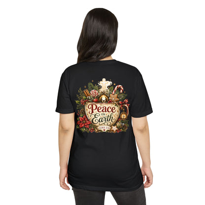 Peace on Earth Christmas T-shirt — Luke 2:14 Nativity Holiday Tee