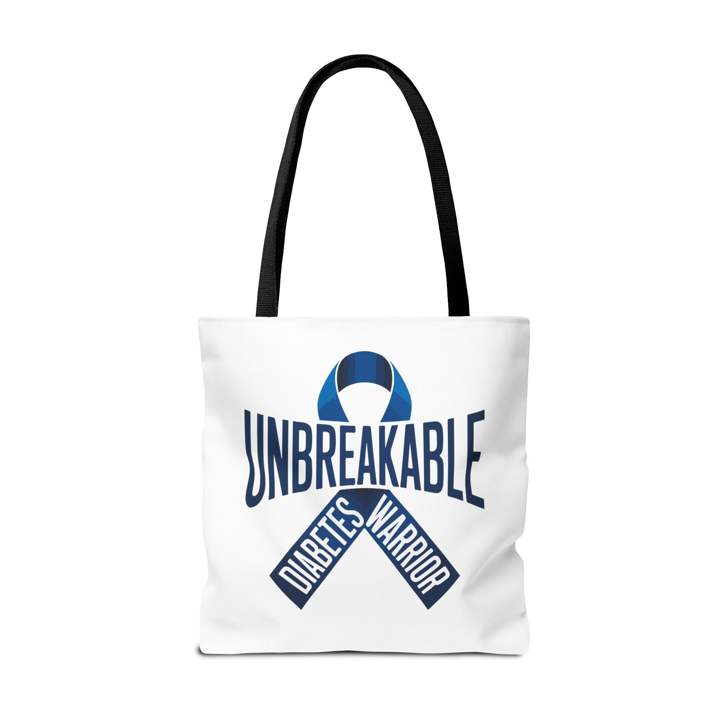 Diabetes Warrior Unbreakable Tote Bag – Blue Awareness Ribbon All-Over Print