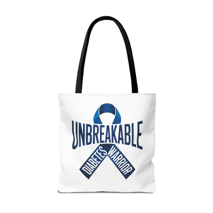 Diabetes Warrior Unbreakable Tote Bag – Blue Awareness Ribbon All-Over Print