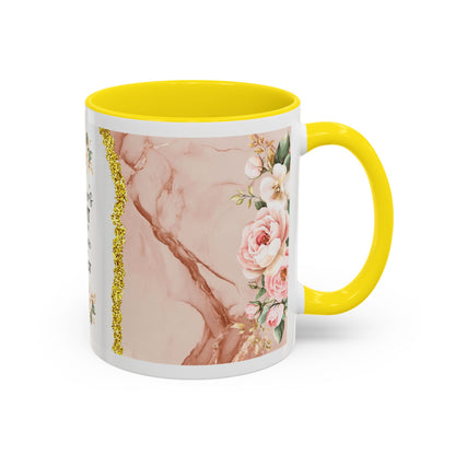Mother's Heart Floral Accent Coffee Mug – “A Mother's Heart…Where Love Speaks the Loudest” (11/15oz)
